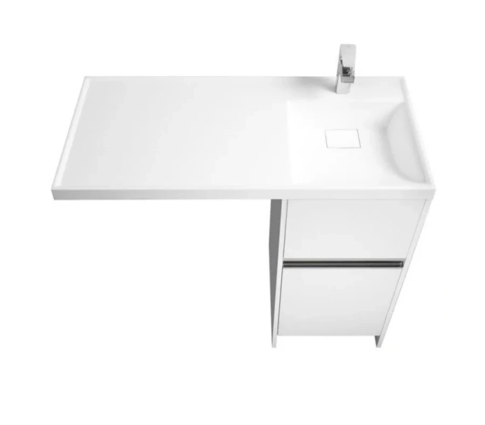 Тумба под раковину напольная Акватон Лондри 40 см белый глянец, напольная, пристенная - фото 4