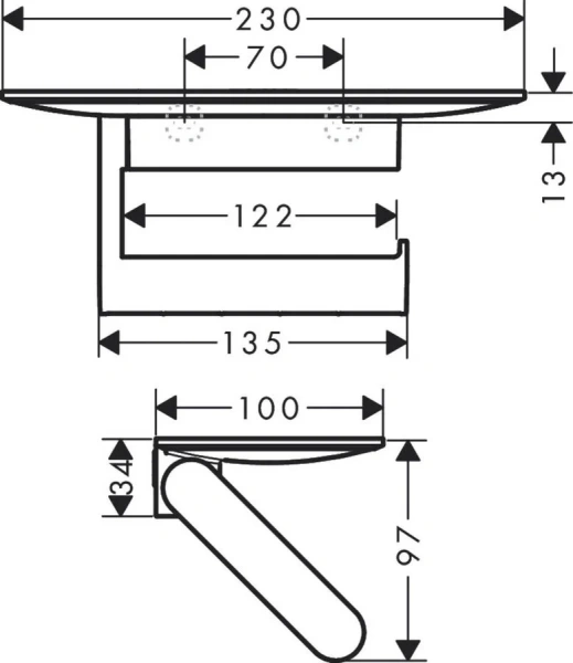 Бумагодержатель Hansgrohe WallStoris матовый черный - фото 2