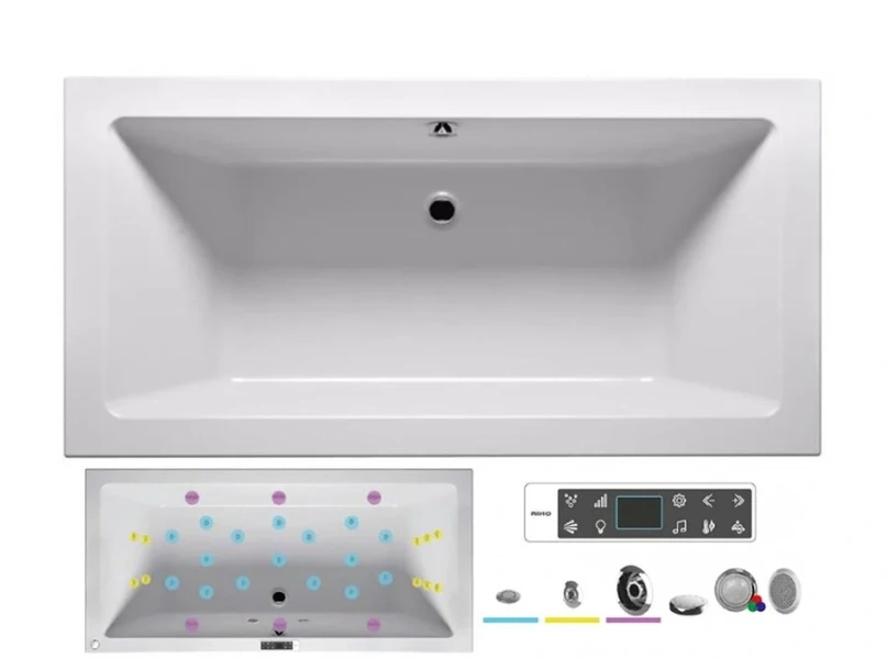 Ванна гидромассажная Riho Lugo 180 x 90 см, BLISS - фото 1
