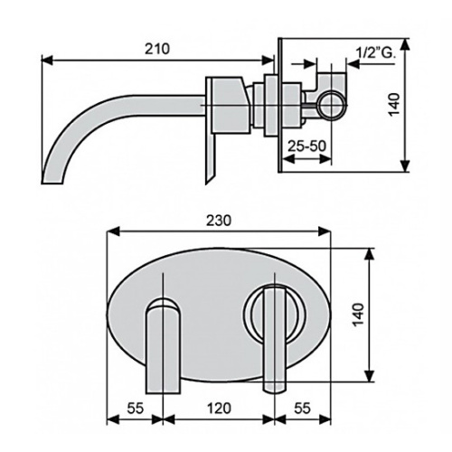 Смеситель для ванны Emmevi Elly 41055 - фото 4