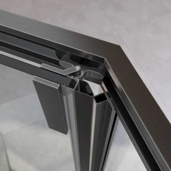 Душевой уголок Cezares Relax 100x100 см профиль оружейная сталь стекло прозрачное - фото 3