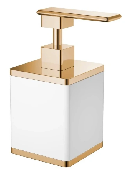 Дозатор для мыла Boheme белый/золото - фото 1