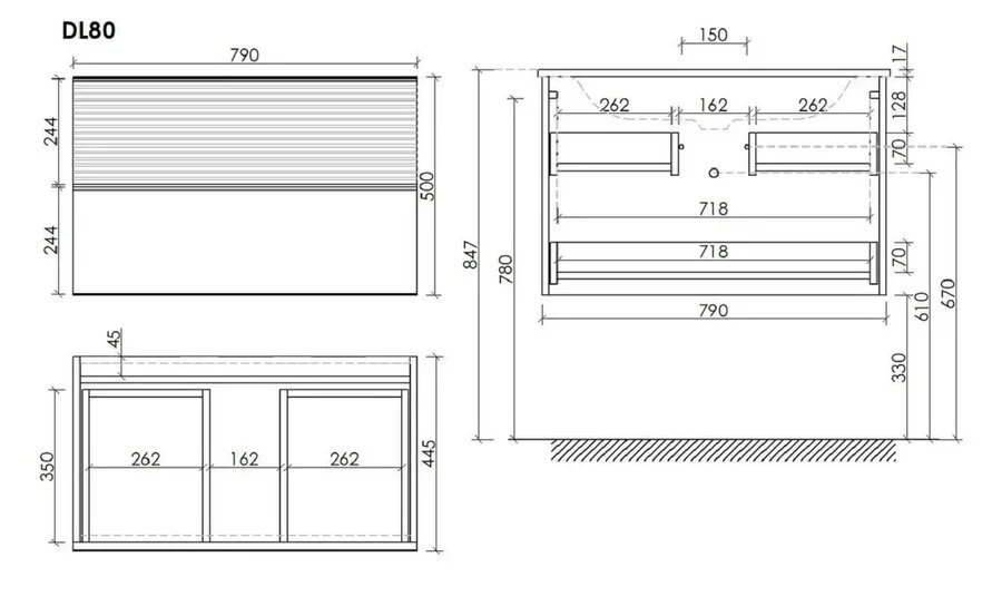 Тумба под раковину подвесная Sancos Delta 80 см дуб светлый/белая, в наличии - фото 2