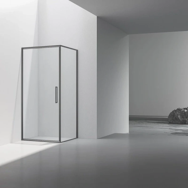 Душевой уголок Vincea Slim 90x90 см вороненая сталь стекло прозрачное - фото 1