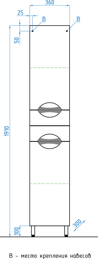 Шкаф-пенал напольный Style Line Жасмин 36 см белый, белые - фото 7