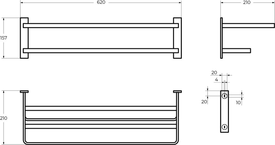 Полотенцедержатель Cezares Liberty Maxima хром - фото 2
