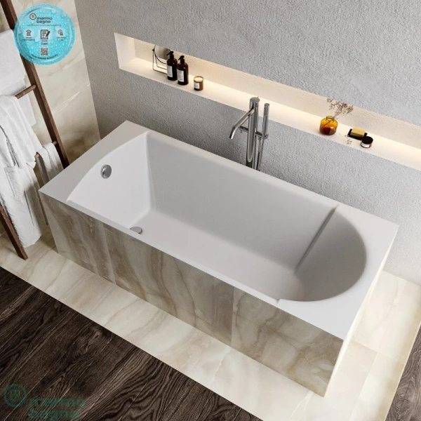 Ванна из литьевого мрамора Marmo Bagno Глория, 160 х 70 см - фото 2