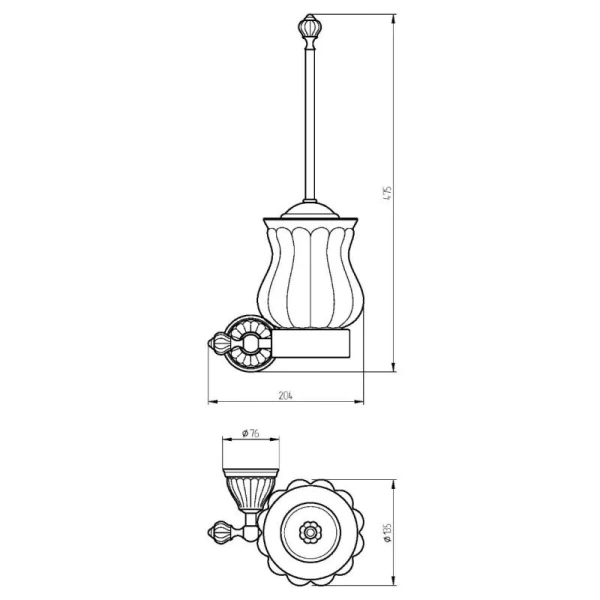 Ершик Migliore Olivia белая керамика, бронза, классические, ретро, декорированные - фото 2