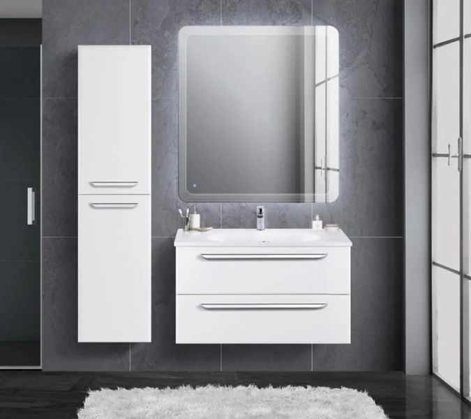 Тумба под раковину подвесная Cezares Eco 90 см bianco lucido - фото 4