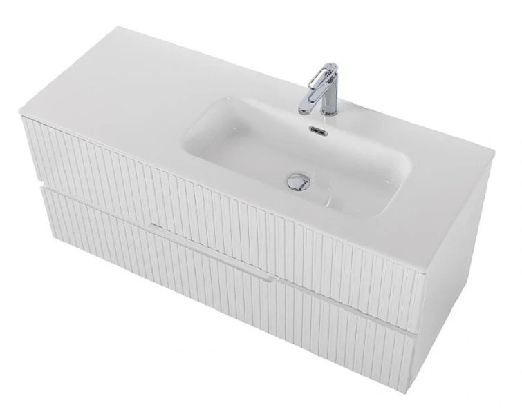 Тумба под раковину подвесная Cezares Duet 120 см правосторонняя, белая - фото 7