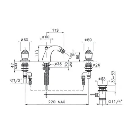 Смеситель для биде Nicolazzi Cristallo 2015 - фото 2