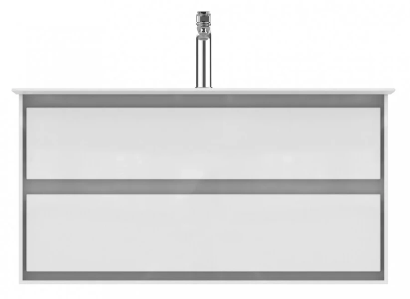 Тумба под раковину подвесная Ideal Standard Connect Air 100 см белый глянцевый, светло-серый матовый, современная, hi-tech - фото 3