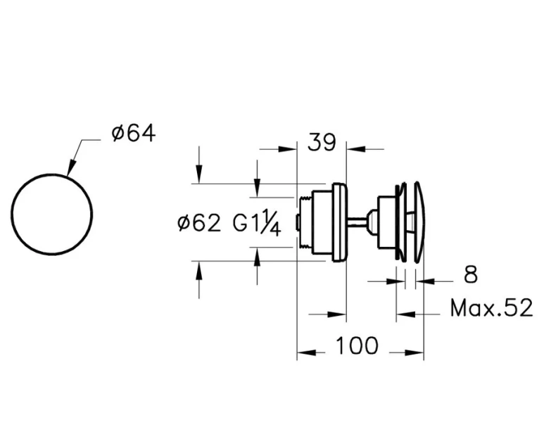 Донный клапан для раковины VitrA Origin A45149 нажимной - фото 4