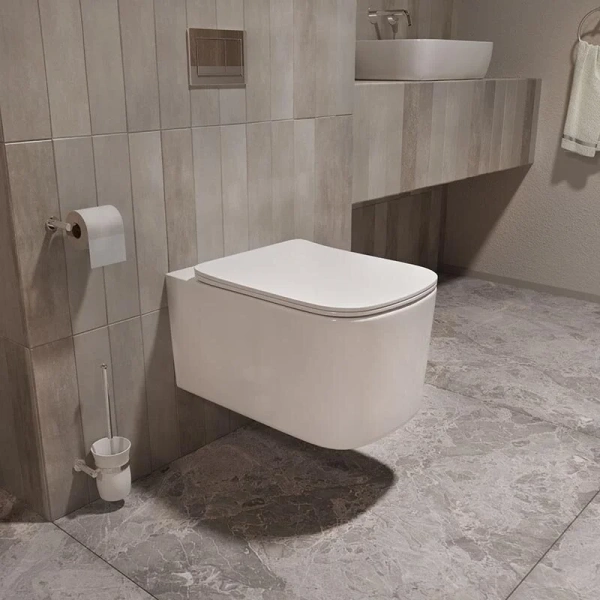 Унитаз подвесной Vincea Ultra белый, с горизонтальным, прямым выпуском - фото 7