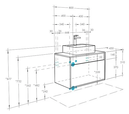 Тумба с раковиной Акватон Лофт Урбан 1A247601LQX60 80 см с механизмом открывания Push-To-Open, современная, hi-tech - фото 3