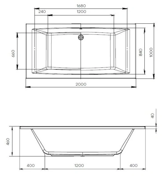 Ванна акриловая Marka One Aelita MG 200 x 100 см, белый, 01аэ2010 - фото 2