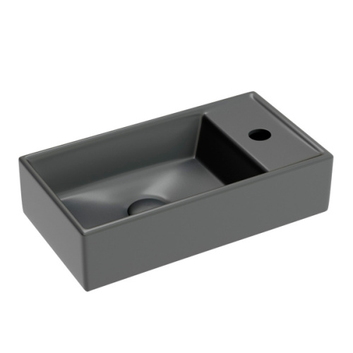 Раковина Ceramica Nova Element 40 см чаша слева темный антрацит матовый - фото 8