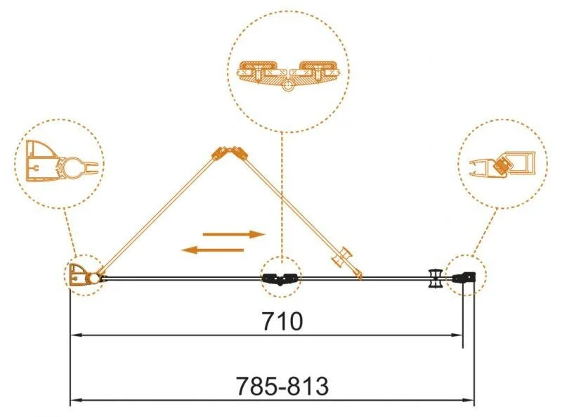 Душевая дверь в нишу Cezares Eco 80 см конструкция складная - фото 2
