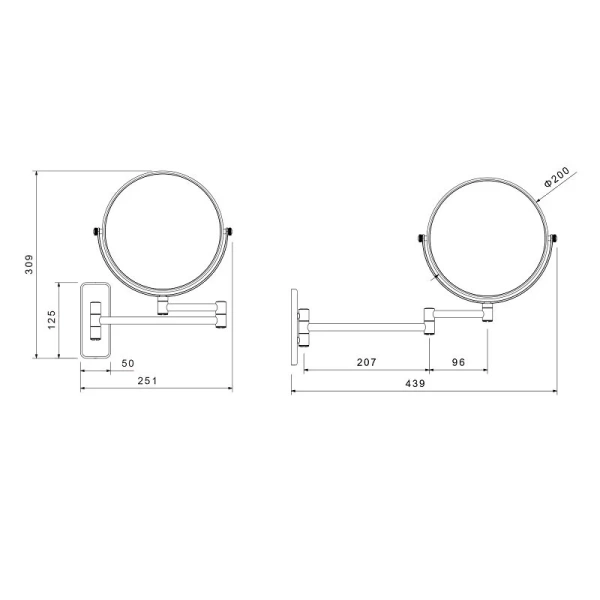 Зеркало Акватек хром, нет в наличии - фото 2