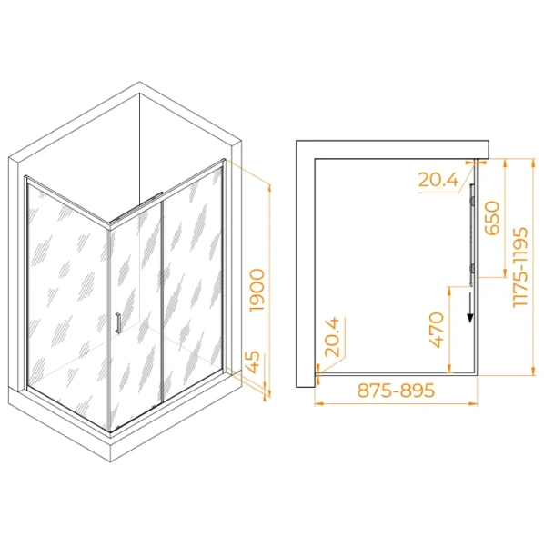 Душевой уголок RGW Passage PA-245 410824592-1 90х120 см прямоугольный - фото 4