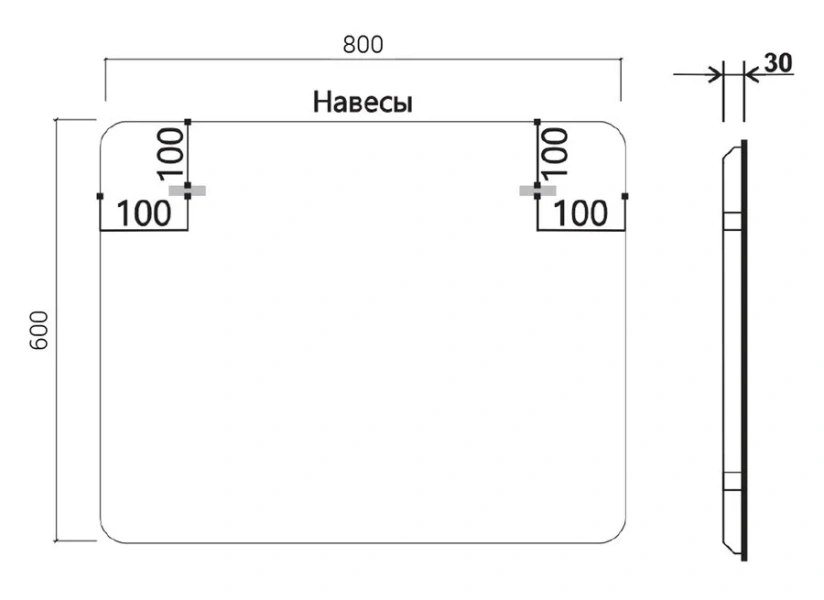 Зеркало с подсветкой Vincea 80 см с антизапотеванием, в наличии - фото 2