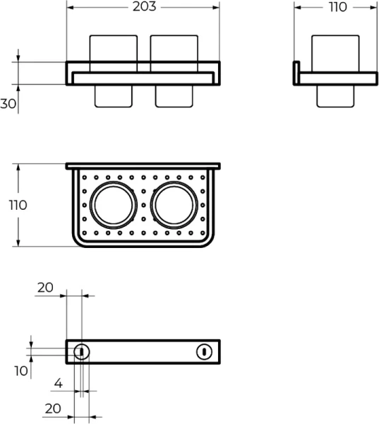 Стакан для ванной Cezares Maxima двойной, современные, hi-tech - фото 2