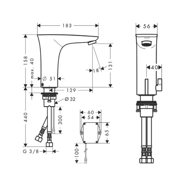 Смеситель для раковины бесконтактный Hansgrohe PuraVida 15170 - фото 3