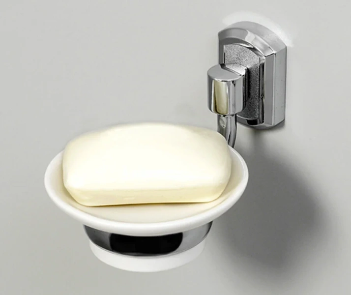 Мыльница WasserKRAFT хром/белая - фото 3