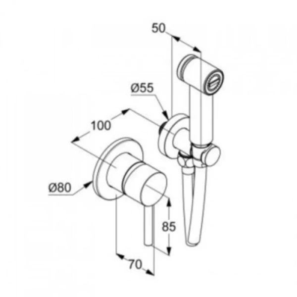 Гигиенический душ со смесителем Kludi Bozz белый матовый, для туалета - фото 2
