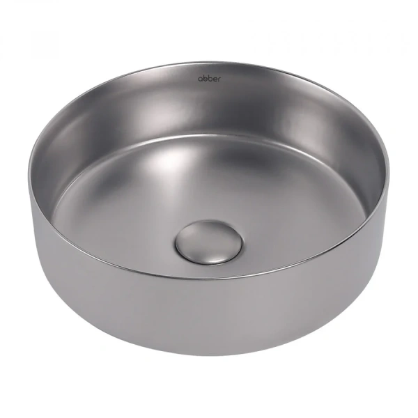 Раковина Abber Bequem 36 см серебро матовое - фото 1