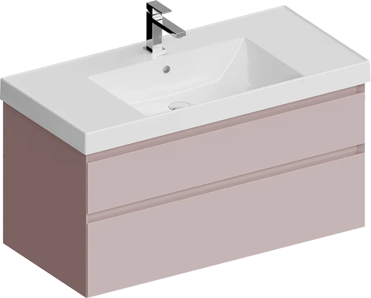 Тумба под раковину подвесная Kerama Marazzi Cubo 100 см мальва - фото 2