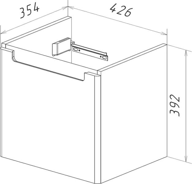 Тумба с раковиной подвесная Lemark Buno Mini LM05BM45T 45 см с выдвижным ящиком, 45 см - фото 6