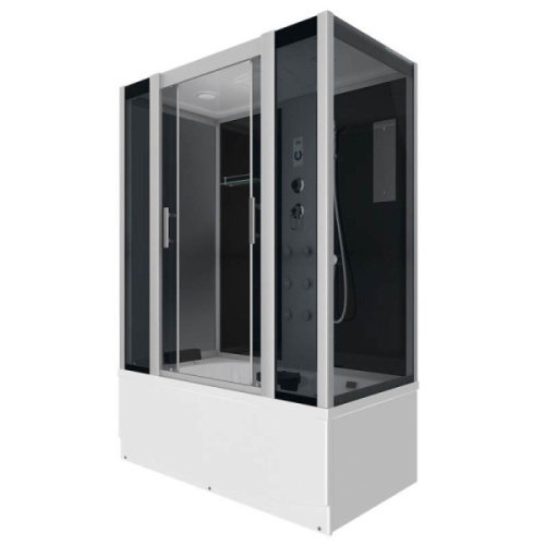 Душевой бокс, задние стенки чёрные, стекло тонированное, Erlit ER 4515TP-C4 - фото 4