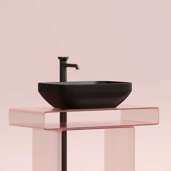 Раковина Ceramica Nova Element 50 см черная матовая, в форме чаши, прямоугольной формы - фото 5