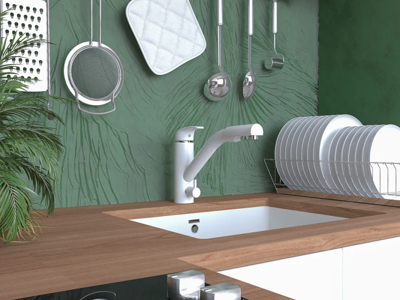 Смеситель для кухни Paulmark Hessen белый матовый, для кухни - фото 2