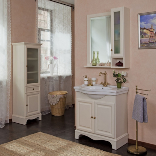 Шкаф для ванной, петли справа, цвет слоновая кость матовый, фурнитура бронза, La Beaute Michel, по запросу - фото 2