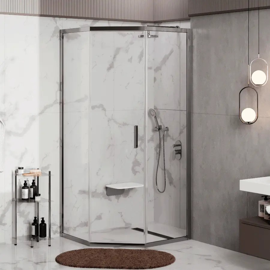 Душевой уголок WasserKRAFT Naab 90х90 см профиль хром - фото 4