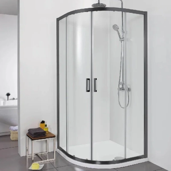 Душевой уголок Акватек 90x90 см профиль черный матовый - фото 1
