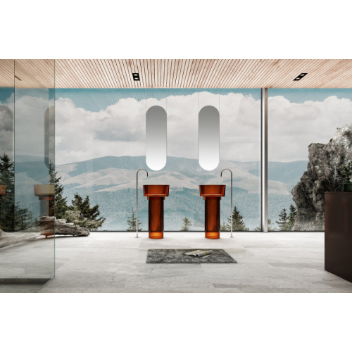 Раковина напольная Abber Kristall 45 см коричневая, напольные, свободностоящие - фото 3