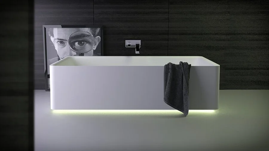 Ванна из искусственного камня Knief Shine 0600-041-01 bi matt 180 х 80 см с LED подсветкой - фото 1