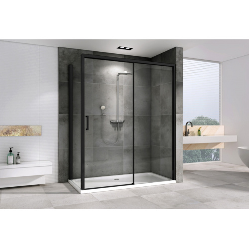 Душевой уголок Abber Komfort 150x100 см профиль черный - фото 2