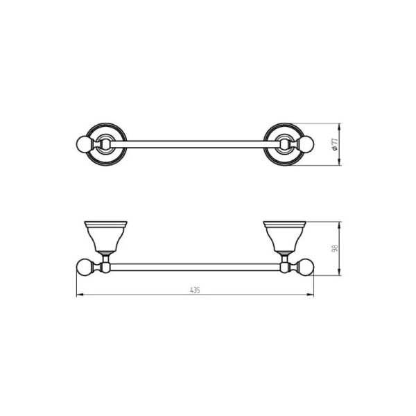 Полотенцедержатель Migliore Provance бронза, классические, ретро, декорированные - фото 2