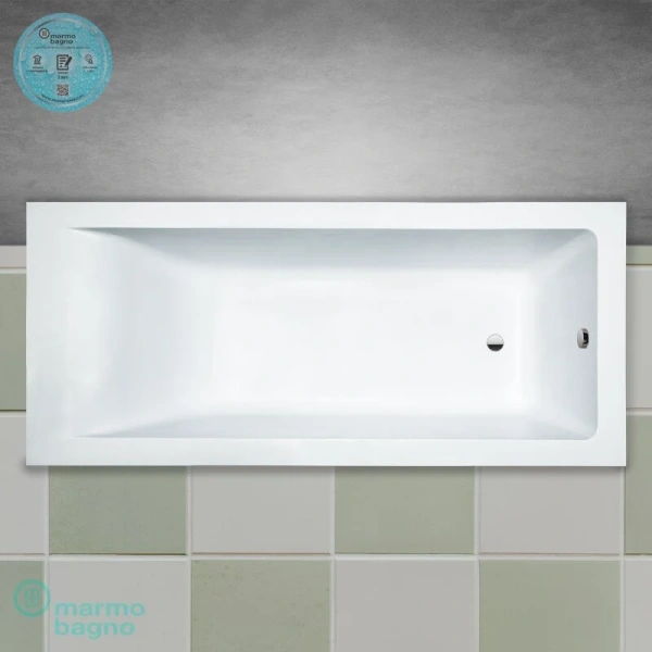 Ванна из литьевого мрамора Marmo Bagno Ницца 170 x 80 см, MB-N170-80 - фото 1