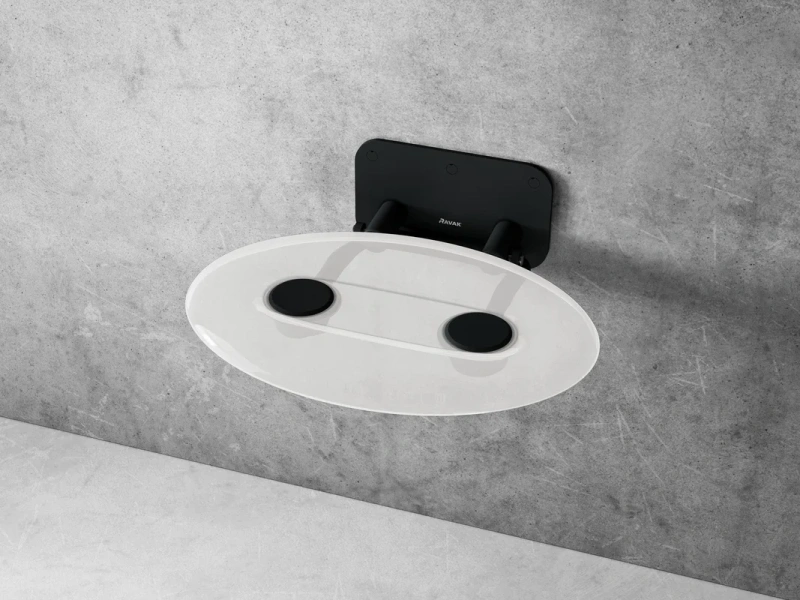 Сиденье для душа Ravak OVO прозрачное/черное, в наличии - фото 2