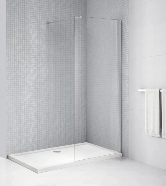 Душевая перегородка Cezares Liberta 110 см стекло прозрачное, профиль хром - фото 4