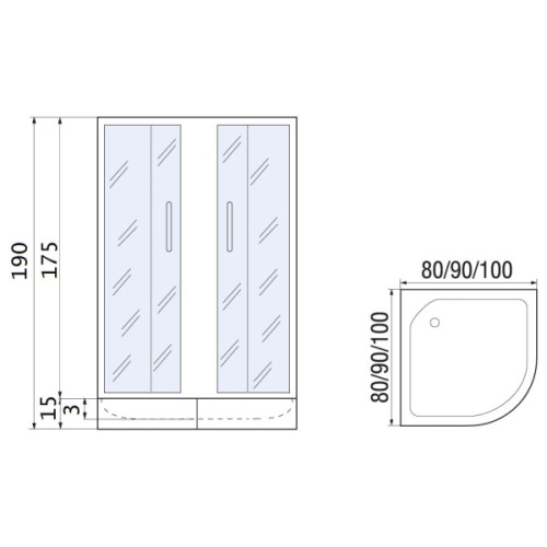 Душевой уголок River Don Light 90х90 см без поддона - фото 3