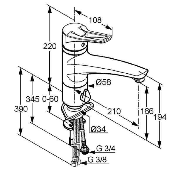 Смеситель для кухни Kludi MX хром, для кухни - фото 2