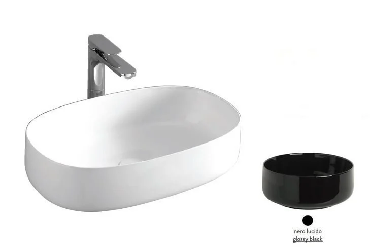 Раковина Artceram Cognac 55 см черная глянцевая - фото 1