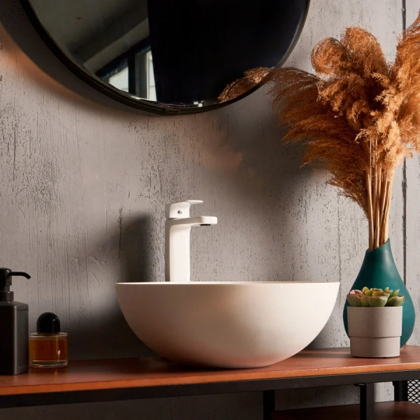 Раковина Montebianco Loreto Nemi 38 см белая матовая, маленькие, в форме чаши, круглой формы - фото 5