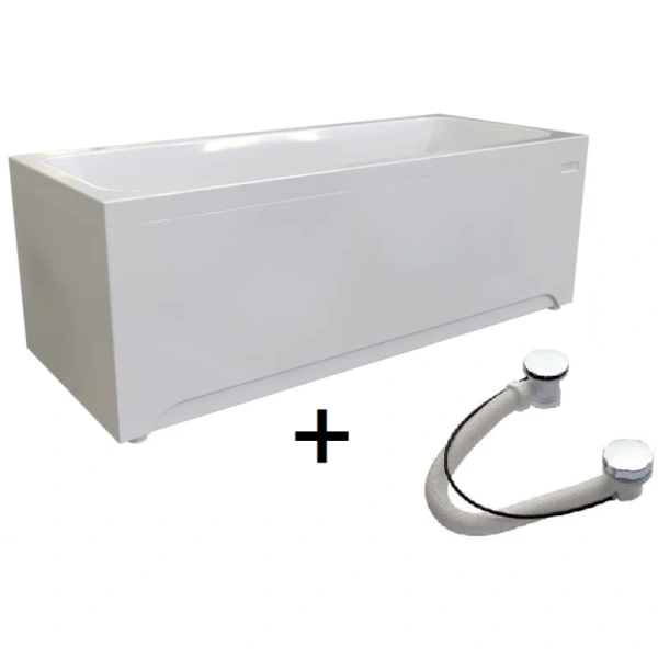 Акриловая ванна Радомир Патрисия 1-01-2-0-1-331К, 170 x 70 см, каркас, фронтальный экран, сифон, слив-перелив автомат в комплекте, белая/хром, прямоугольные - фото 5